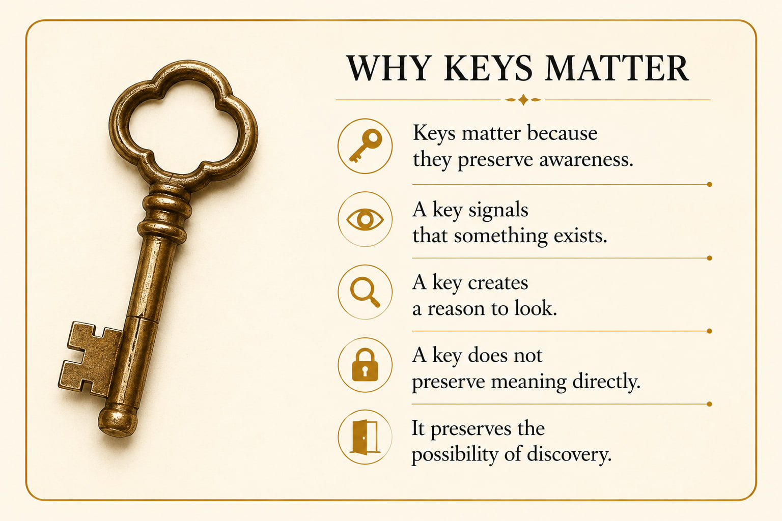 An old key representing access and awareness